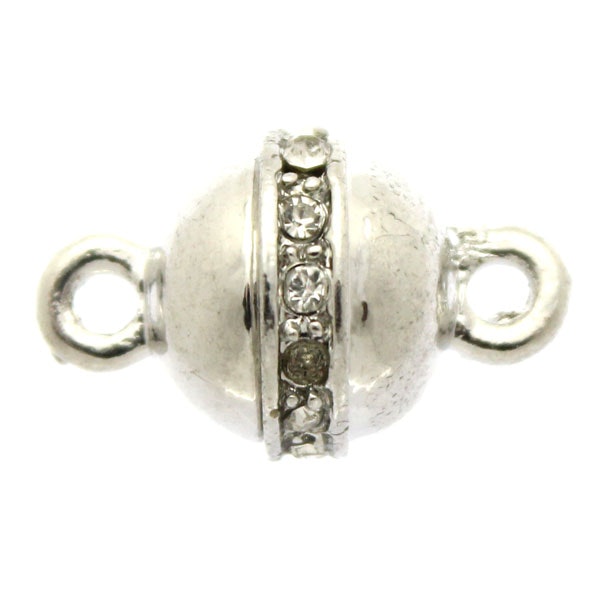 Magnetlås Slät med Strassmidja Mörkt Silverfärgat 10x16mm 1st