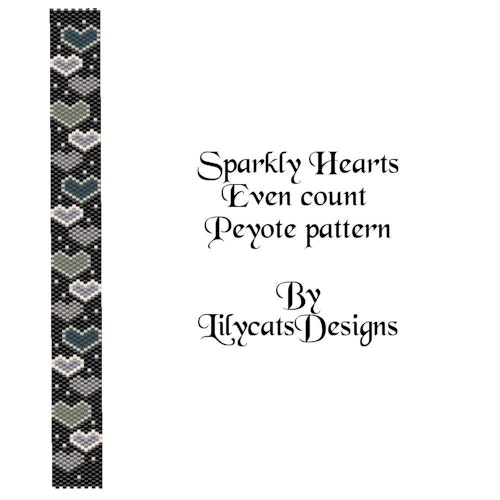 Sparkly Hearts Peyote Armband PDF