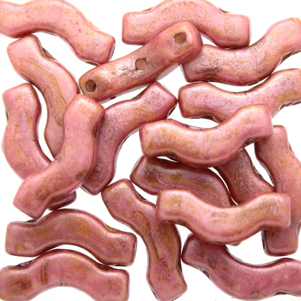 Opaque Rose Spotted Bridge Beads 5g
