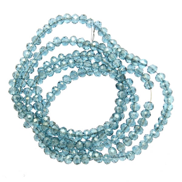 Transparent Light Teal Luster Facetterade Rondeller / Abacus 2x3mm ca195st