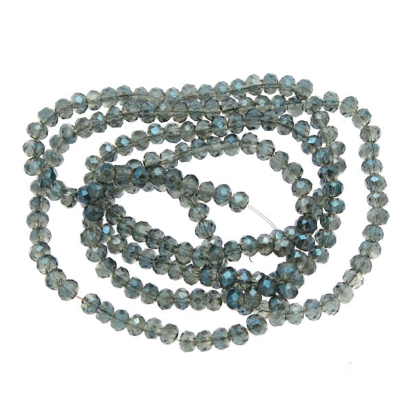 Crystal Blue Luster Facetterade Rondeller / Abacus 2x3mm ca195st