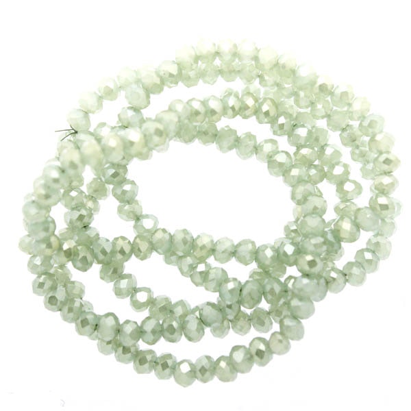 Light Green Opal Luster Facetterade Rondeller / Abacus 2x3mm ca195st