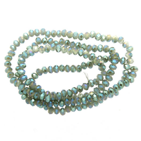 Grey Opal Blue Luster Facetterade Rondeller / Abacus 2x3mm ca175st