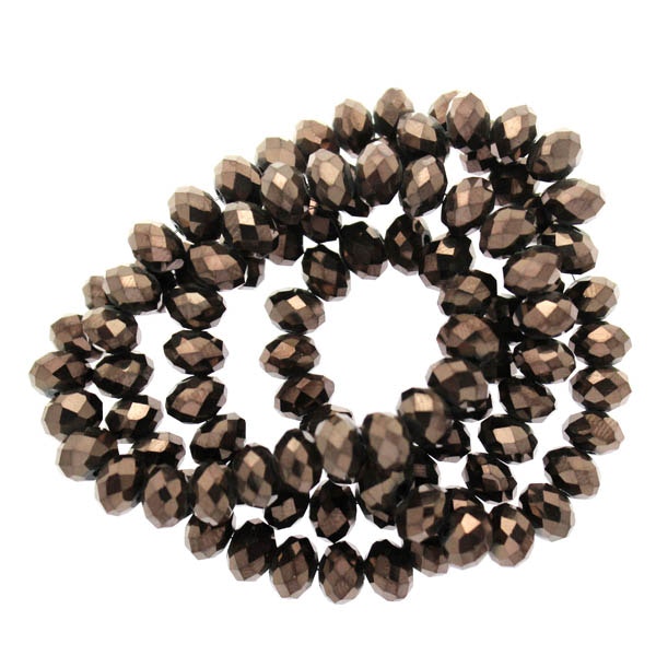 Black Brown Luster Facetterade Rondeller / Abacus 4x6mm ca95st