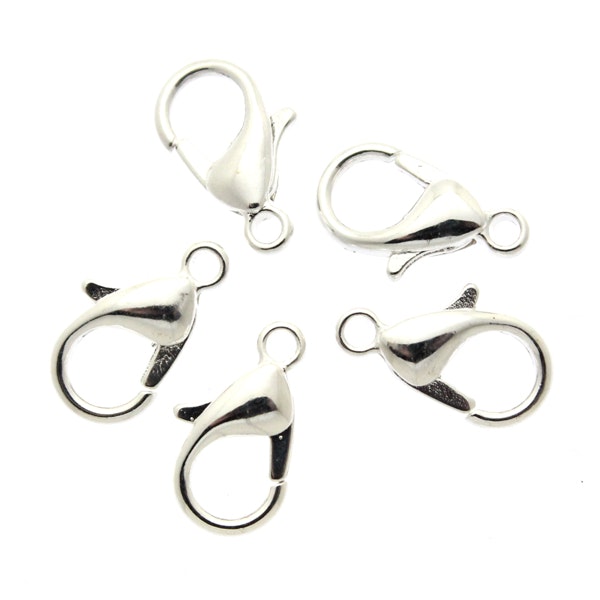 Silverfärgade Klolås 12mm 5st