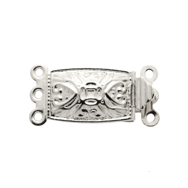 Boxlås 3/3öglor Avlång mönstrad Mörkt Silverfärgad 304 Rostfritt Stål 20x10mm 1st