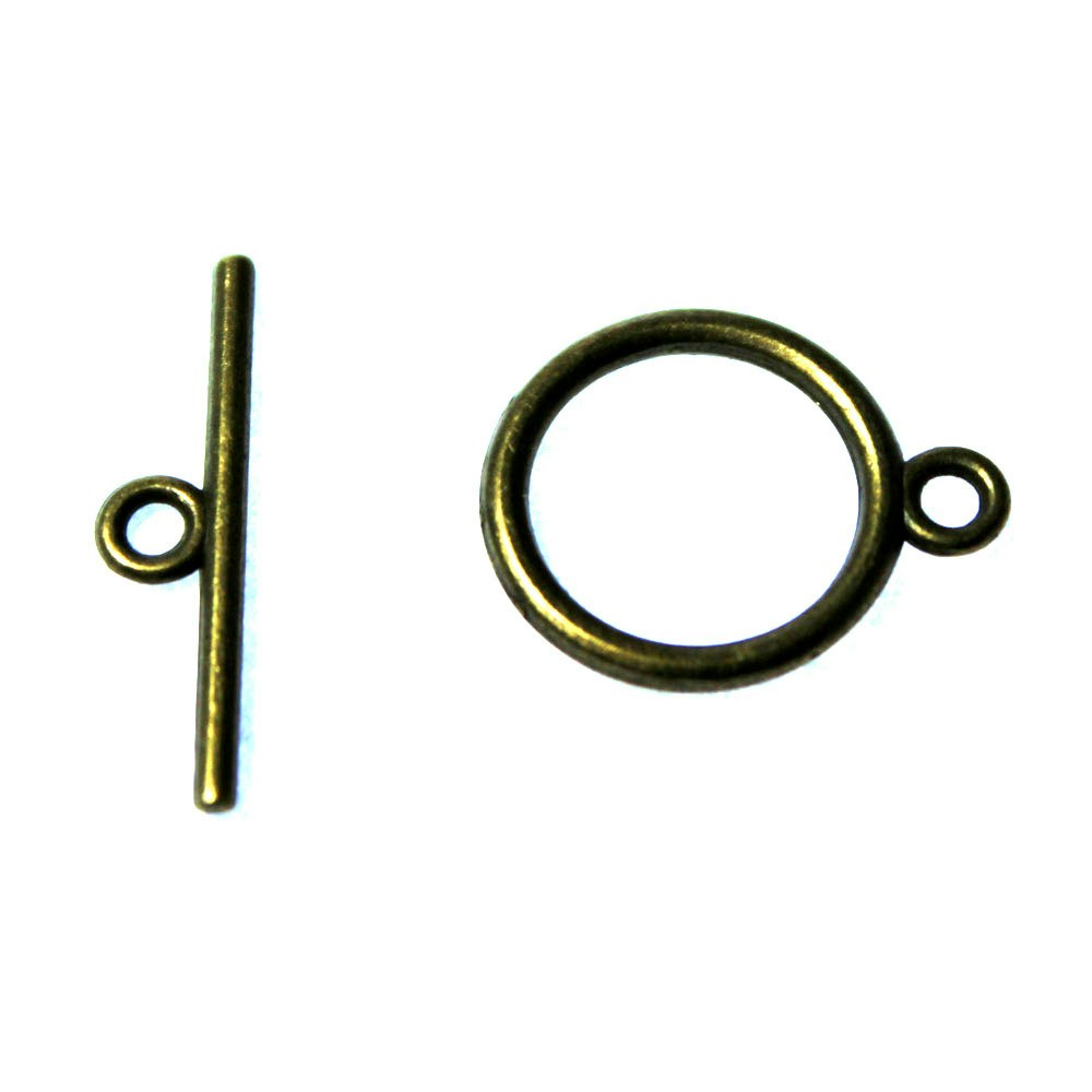 Bronsfärgat Togglelås Slät 15mm 1set
