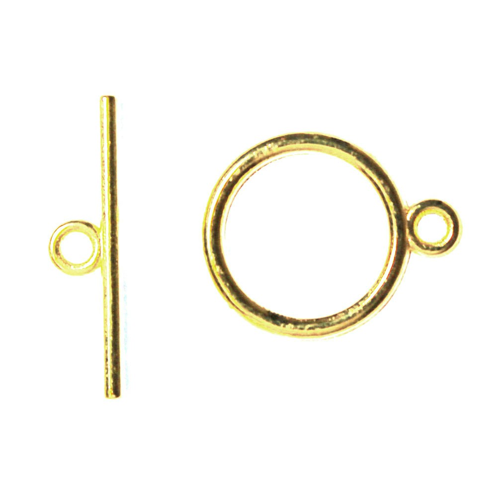 Guldfärgat Togglelås Slät 15mm 1set