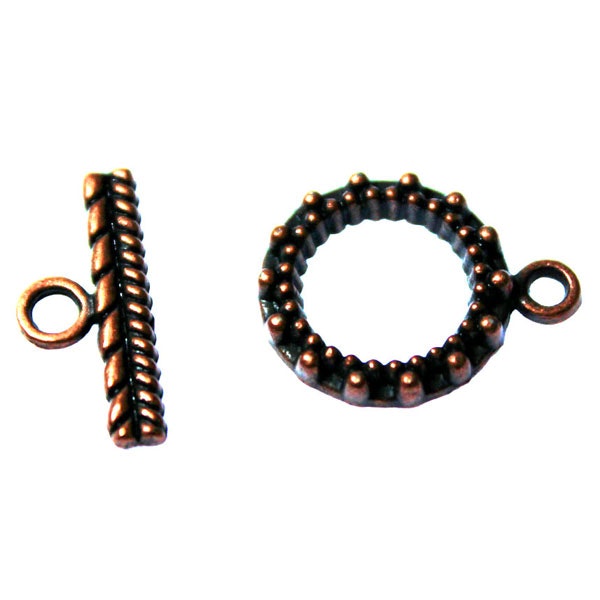 Kopparfärgat Togglelås Mönstrat 15mm 1set