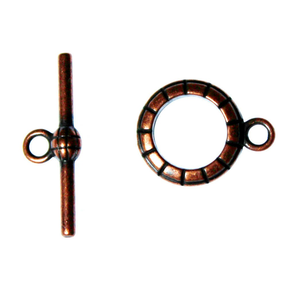 Kopparfärgat Togglelås Randig 14mm 1set