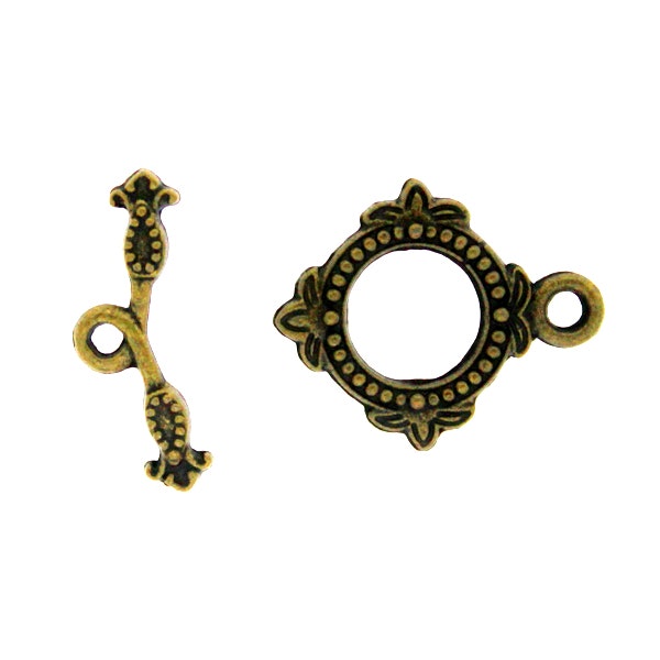 Bronsfärgat Togglelås Fyrkantigt 18mm 1set