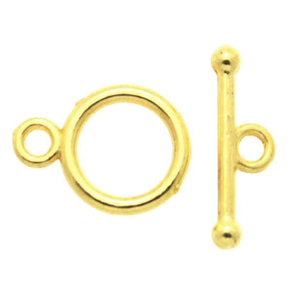 Guldfärgat Togglelås Slät 10mm 2set