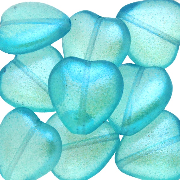 Candy Curacao Hearts 15x16mm 5st