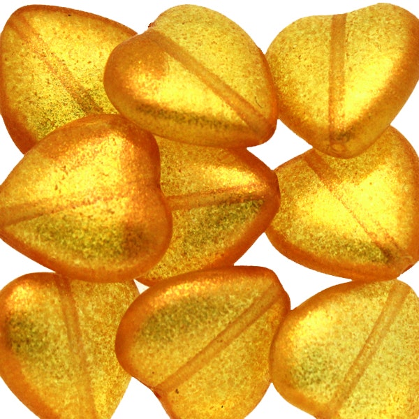 Candy Orange Hearts 15x16mm 5st