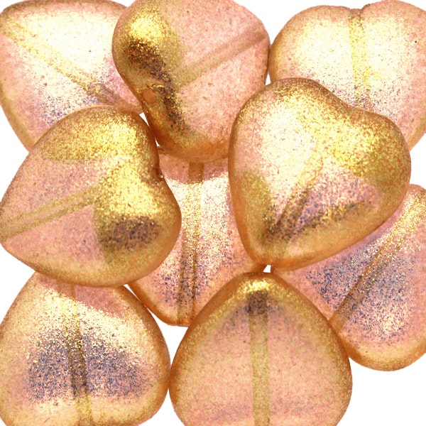 Candy Peach Hearts 15x16mm 5st
