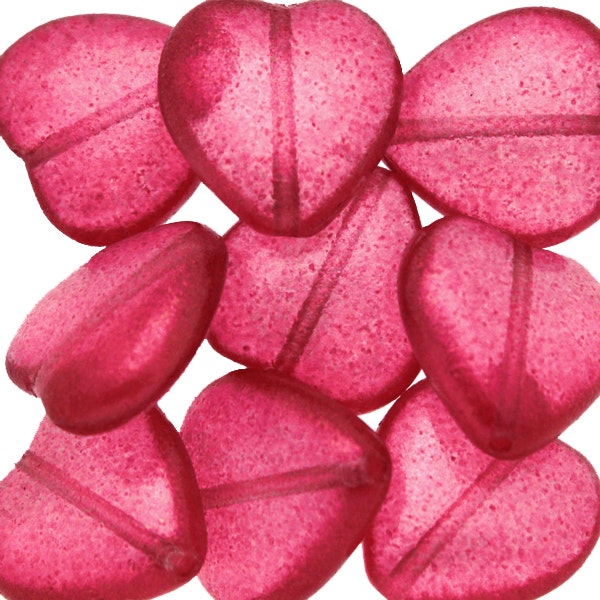 Candy Raspberry Hearts 15x16mm 5st