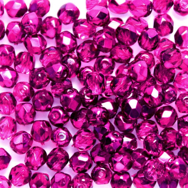 Hot Pink Metallic Ice Fire Polish 4mm 100st