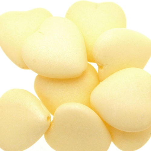 Vogue Mat Canary Yellow Hearts 15x16mm 5st