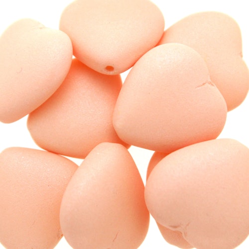 Vogue Mat Orange Peach Hearts 15x16mm 5st