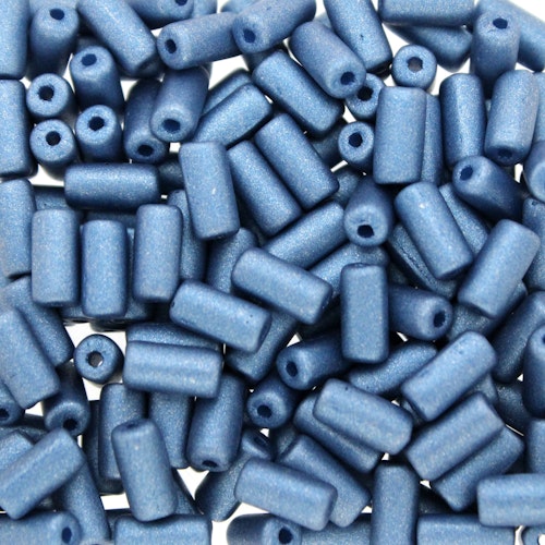 Alabaster Metallic Dark Turquoise Tubelet Bead 5g