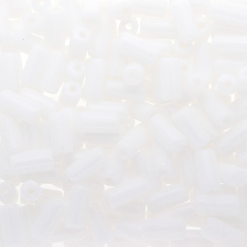 Opaque White Tubelet Bead 5g