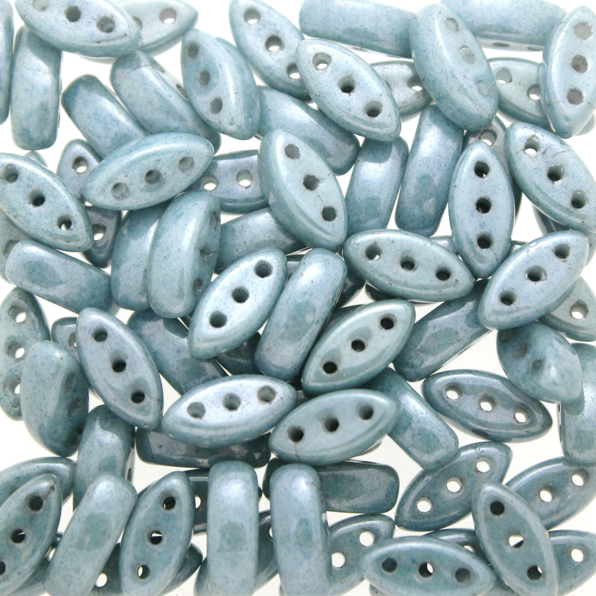 Opaque White Blue Luster Cali Bead 5g