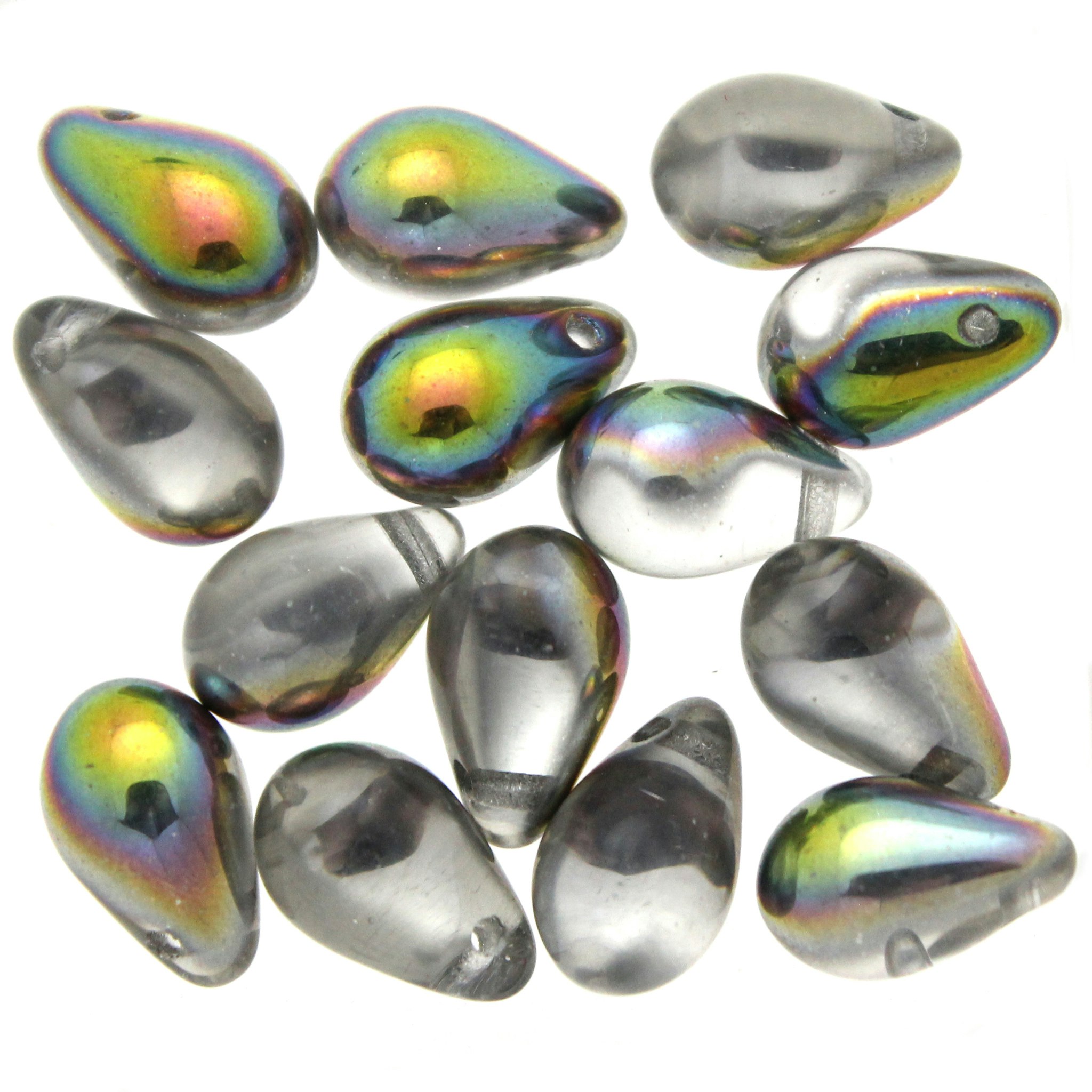 Crystal Vitrail Side Drill Tear Drops 6x9mm 5g