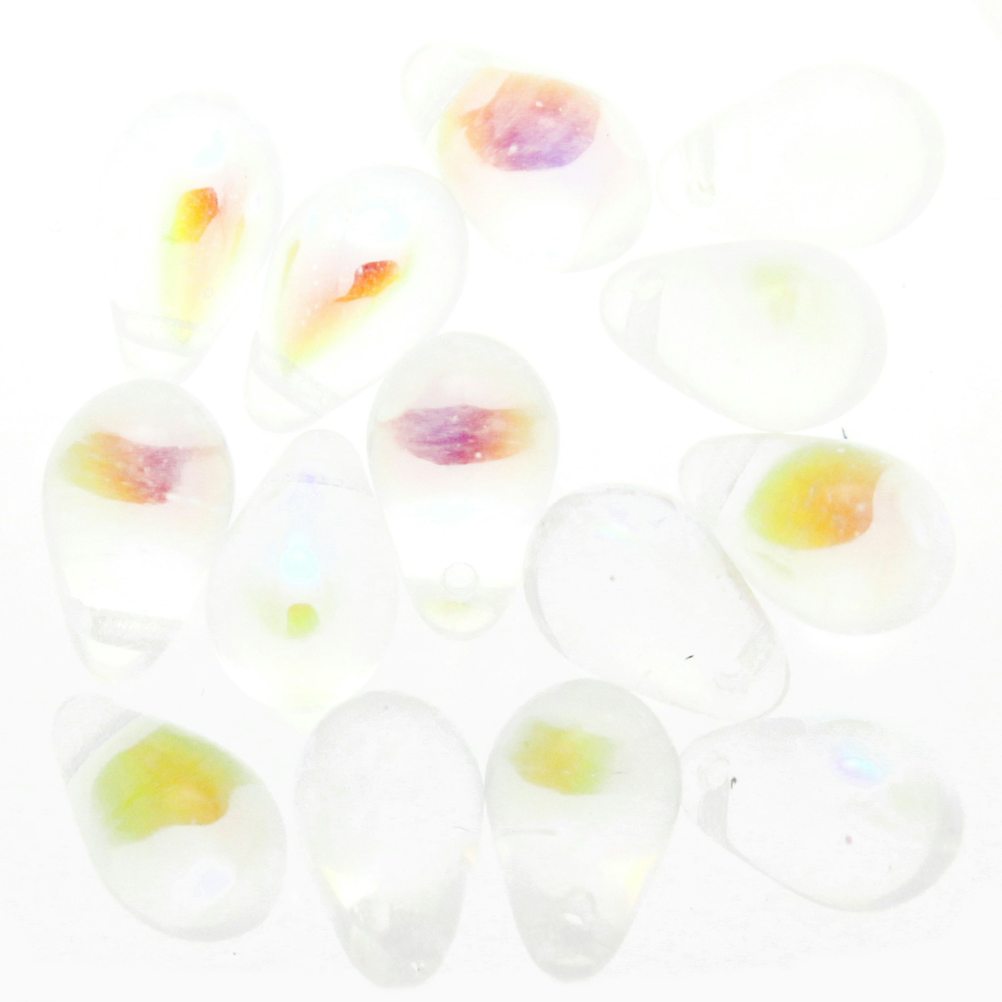 Crystal AB Side Drill Tear Drops 6x9mm 5g