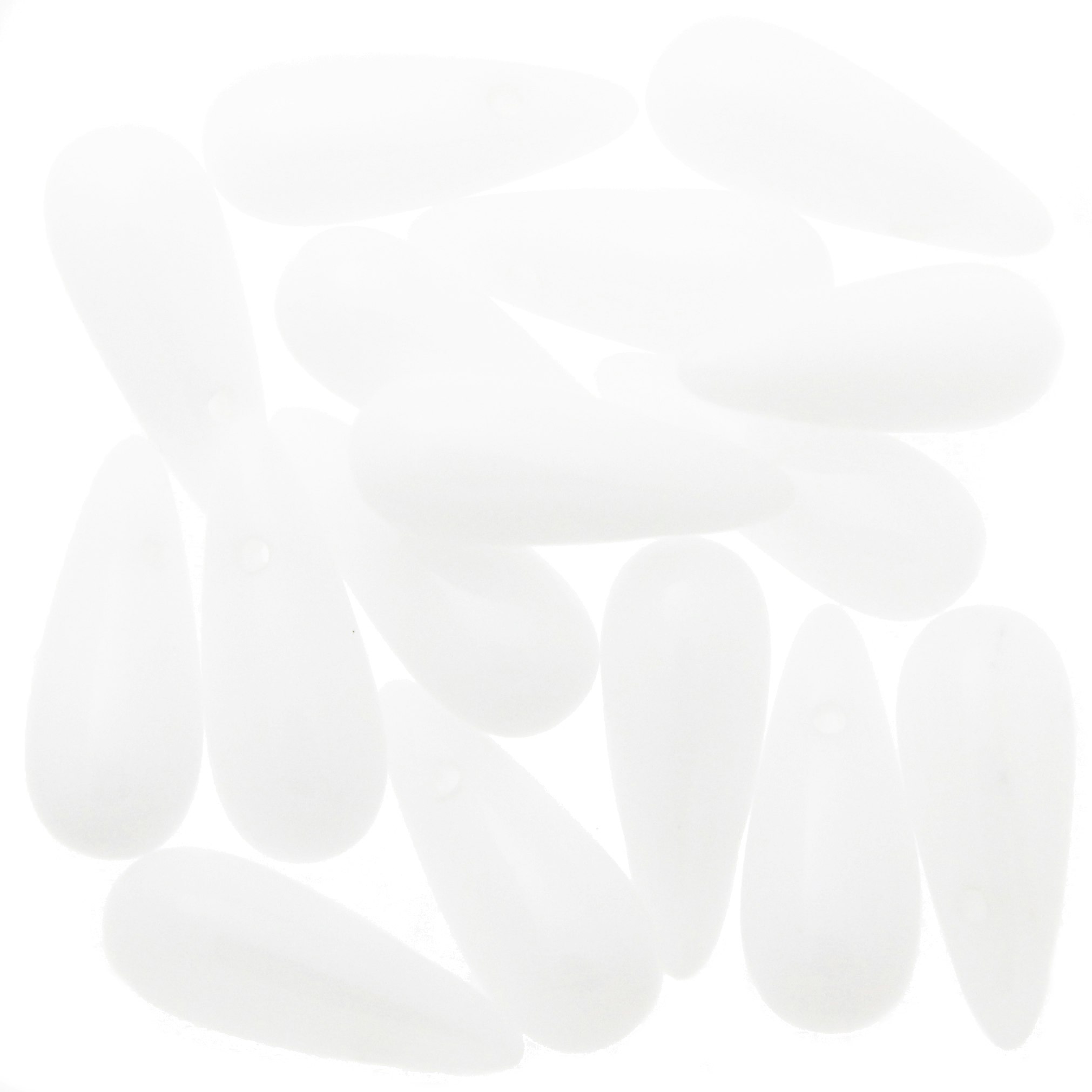 Opaque White Side Drill Drops 5x12mm 5g
