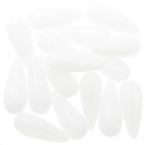 Opaque White Side Drill Drops 5x12mm 5g