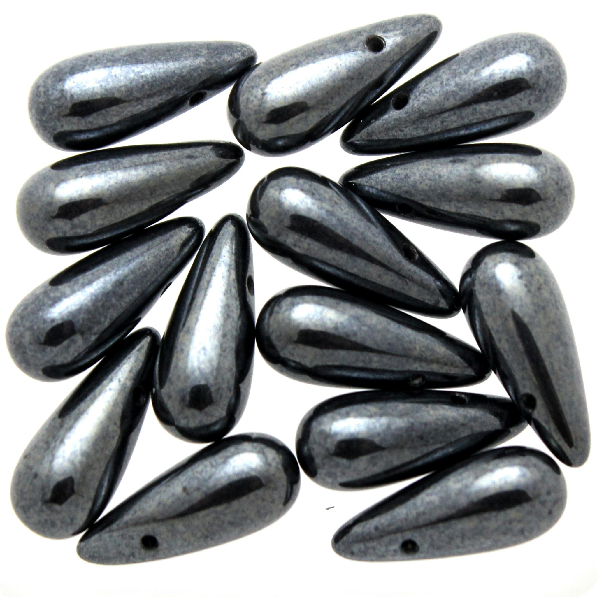 Hematite Side Drill Drops 5x12mm 5g