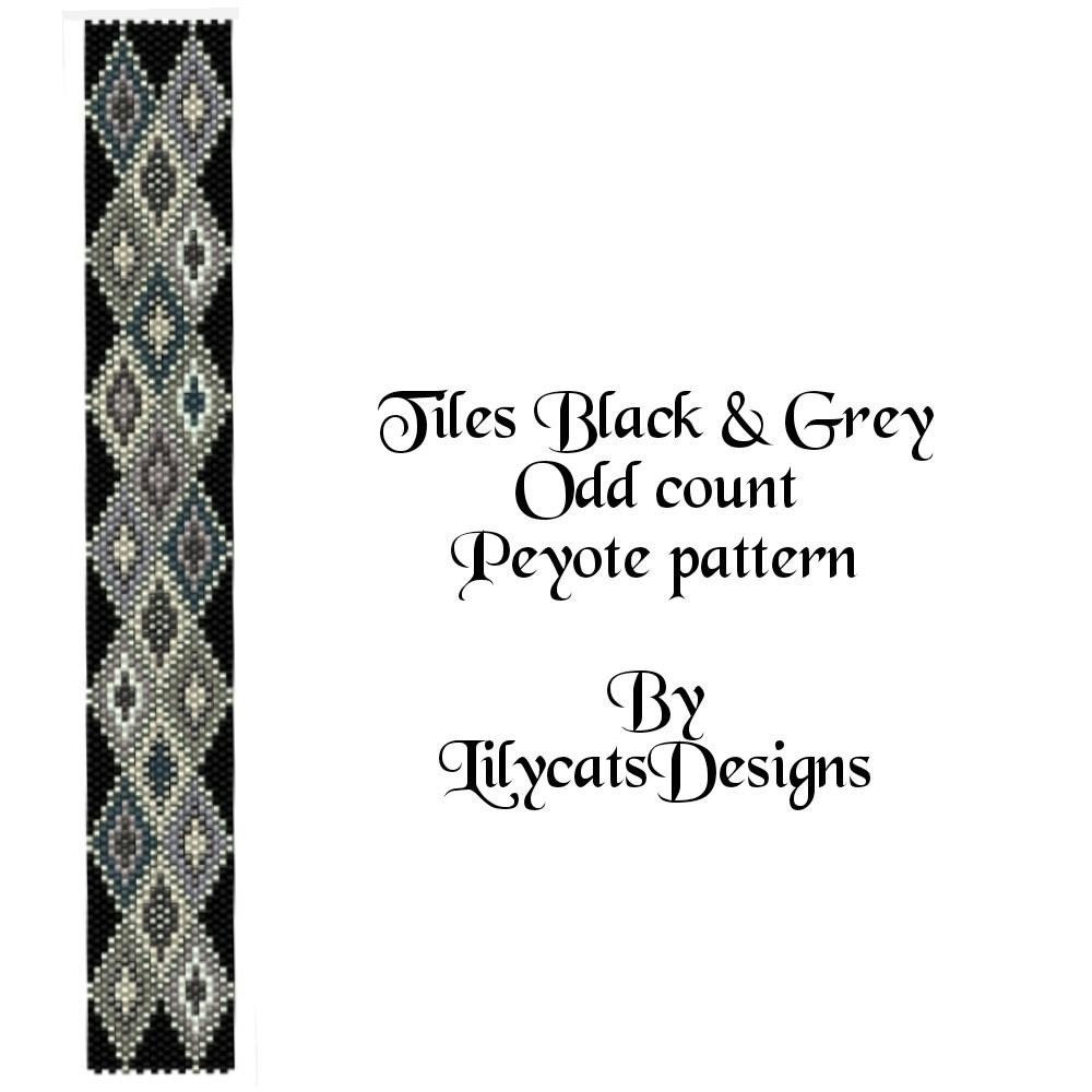 Tiles Black & Grey Peyote Armband PDF