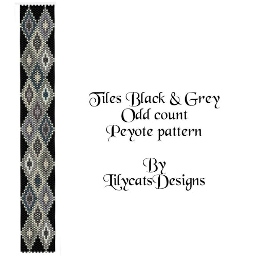 Tiles Black & Grey Peyote Armband PDF