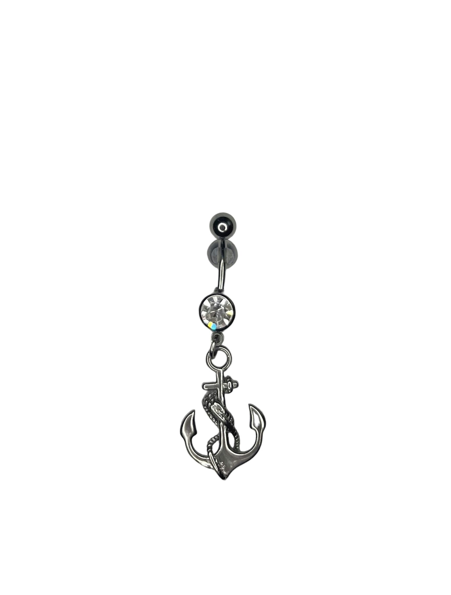 Navelsmycke med ankare 1,6x10 mm