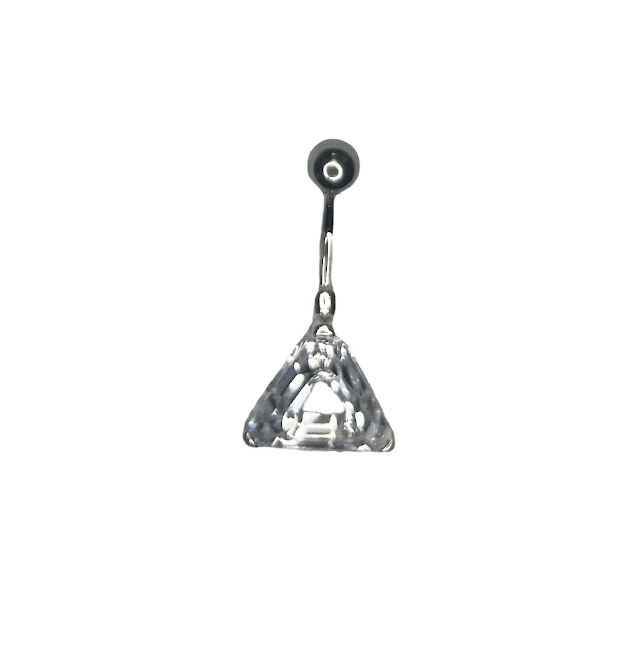 Navelsmycke med en trekant i olika färg 1,6x10 mm