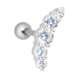 Öronsmycke med stora glittrande kristaller 1,2x6 mm