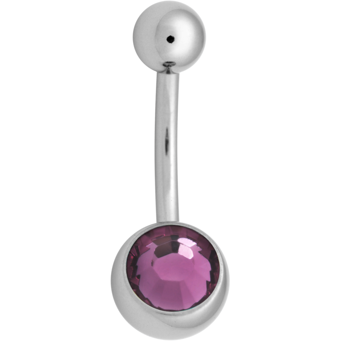Navelsmycke olika färg med en sten 1,6x12 mm