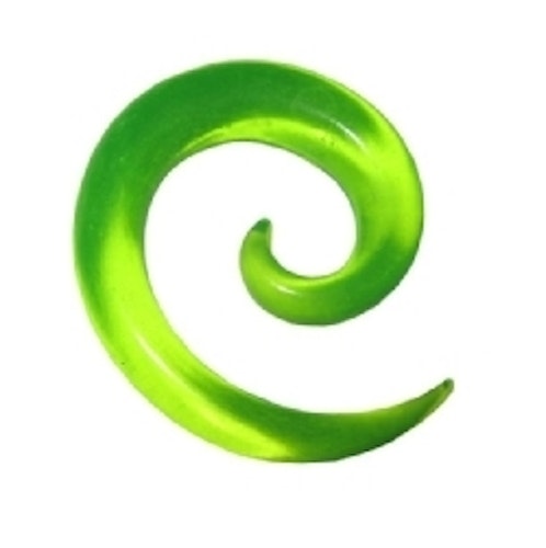 Limegrön spiral, olika storlekar