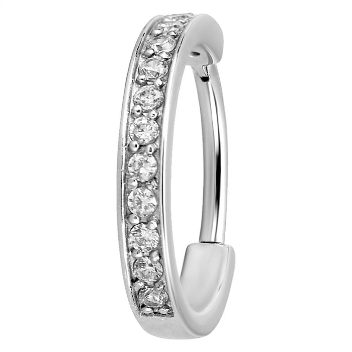 Ring med vita kristaller 1,2x8 mm