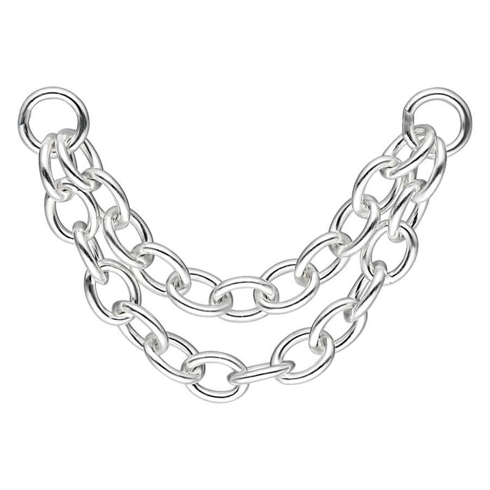 Silvrig kedja-tillbehör för diverse piercings