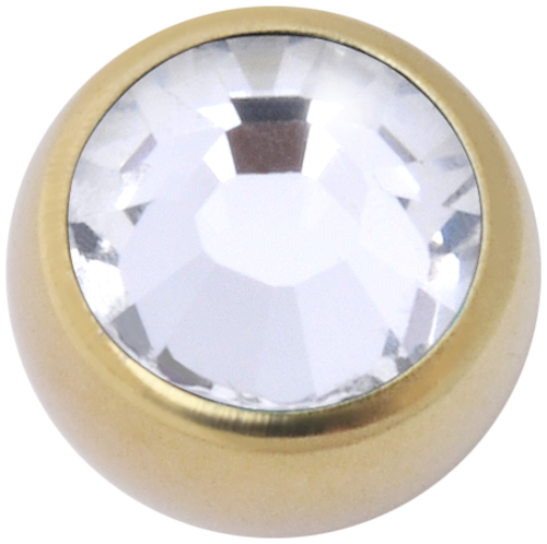 Guldig kula med vit sten 4 x 1,2 mm