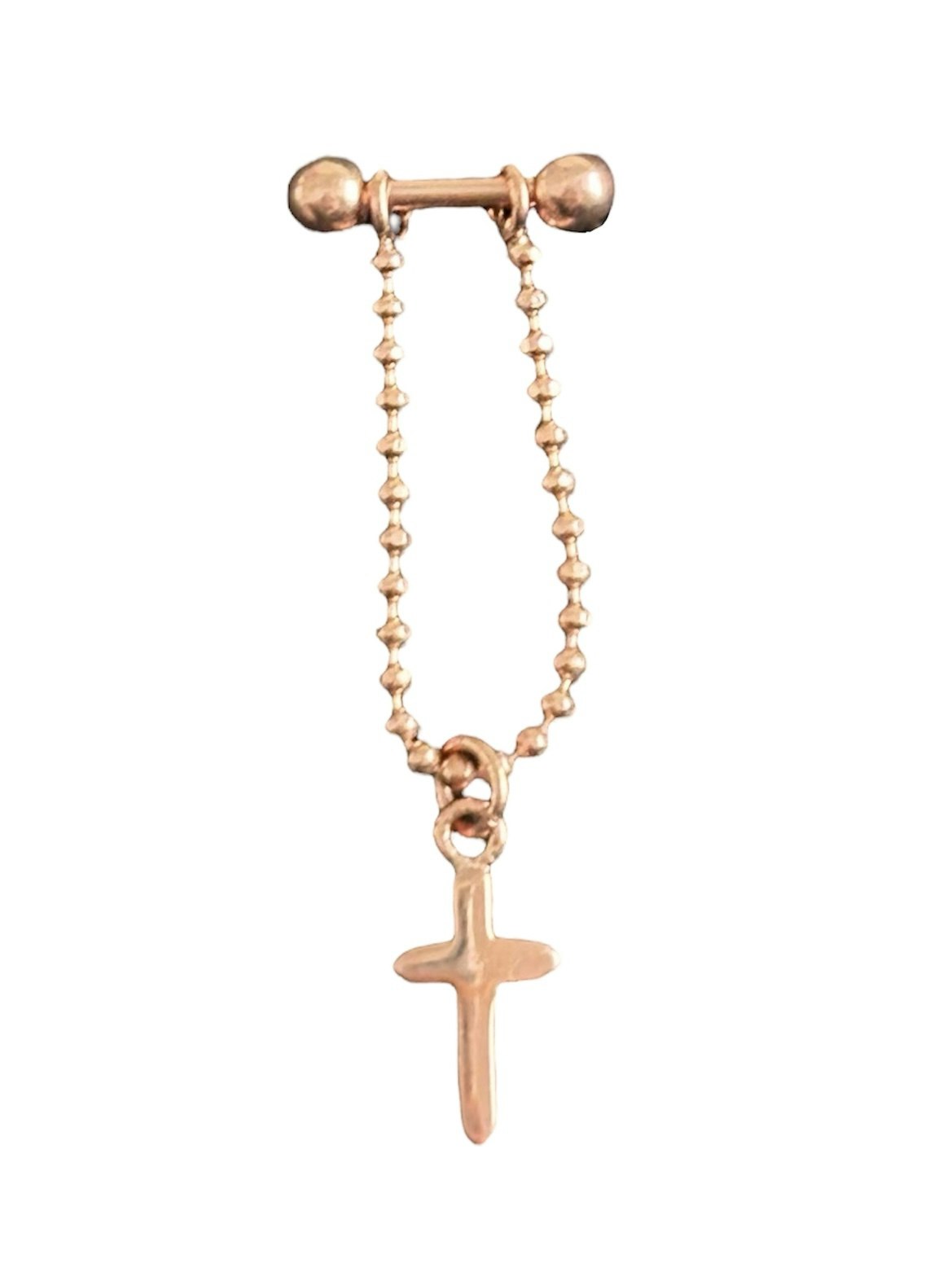 Stav i rose med hängande kors 1,2x6 mm