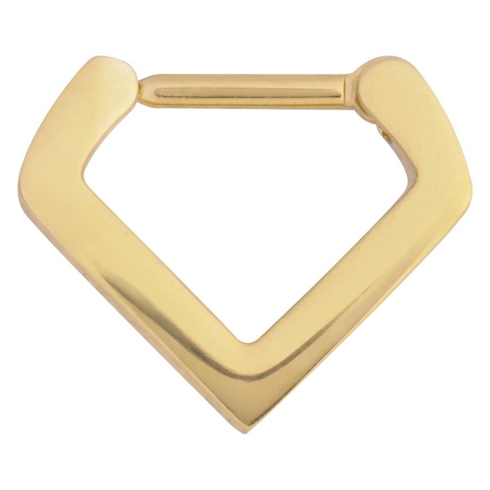 Triangelformad septumsmsycke i guldig färg 1,2x8 mm