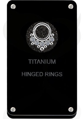 Exklusivt septumsmycke med vita kristaller Titan 1,2x8 mm