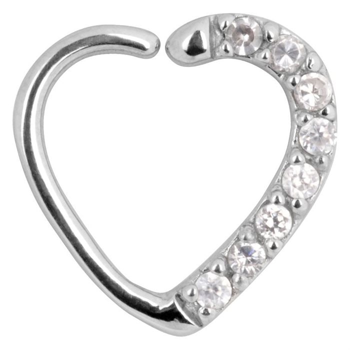 Hjärtformad ring med glitter på ena sidan 1,2x11 mm