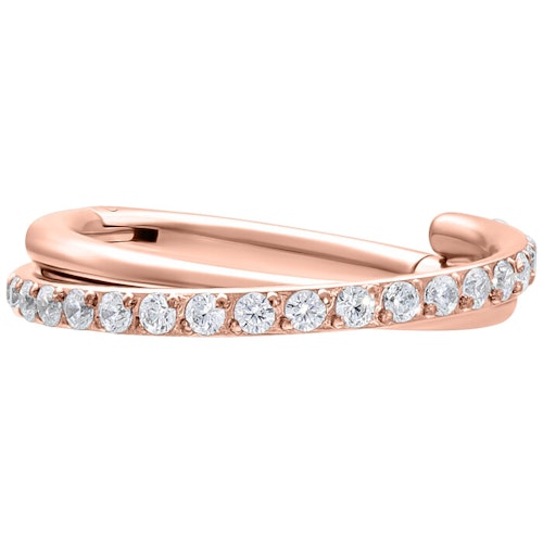 Crossed clickerring i rose Titan 1,2x1 olika storlek
