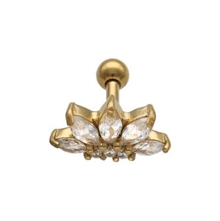 Guldig stav med en lotusblomma 1,2x6 mm