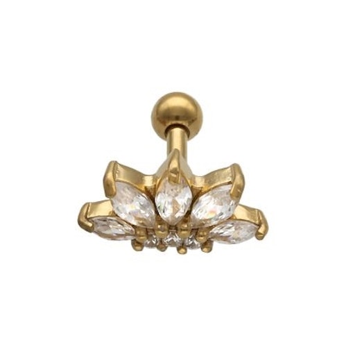 Guldig stav med en lotusblomma 1,2x6 mm