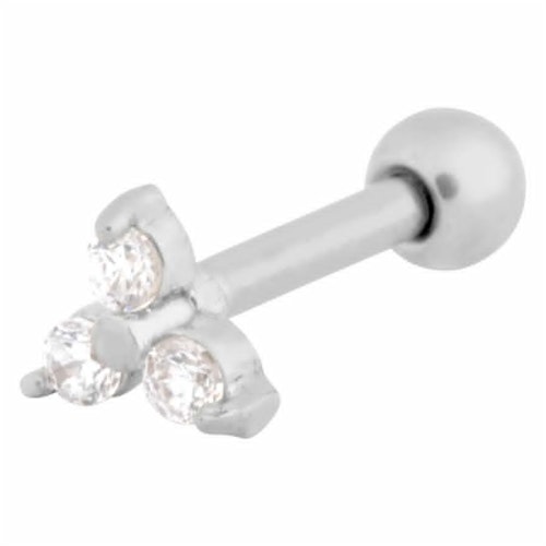 Stav med tre små vita kristallstenar 1,2x6 mm