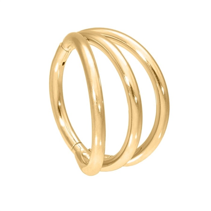Guldig ring med trippel design 1,2x12 mm